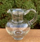 Vintage Heavy Clear Glass Creamer Small Pitcher Vase — photo 4