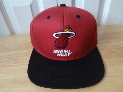 Vintage NBA Miami Heat LOGO Spellout Snapback Hat 90s Adidas NEW