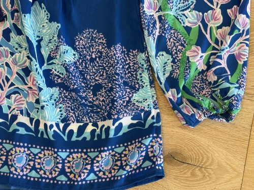 Lilly Pulitzer Blue Lavender Floral Top Women’s Size Large - Foto 6 di 13