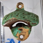 Vintage X Metal Drink Coca-Cola Bottle Opener Old Green Paint Patina