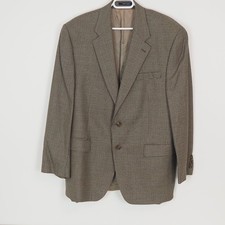 Chaps Ralph Lauren Houndstooth Blazer 44R 2 Button Silk Wool Blend Canada Made