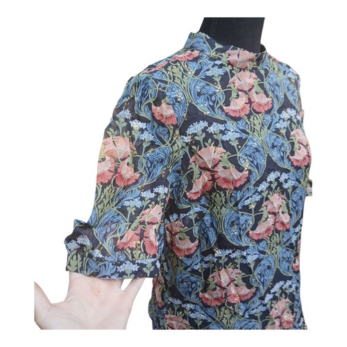 Anthropologie Meadow Rue Basilique Top Floral Metallic Blouse Dress Shirt Sz 8 - Picture 15 of 15