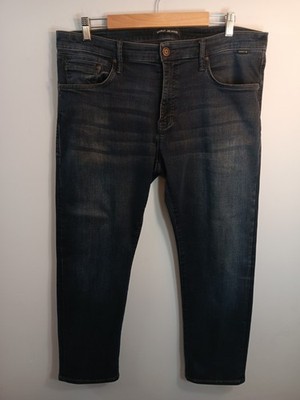 Mavi Jeans Men's Sz 36x28 Blue Dark Matt Relaxed Straight Leg Stretch
