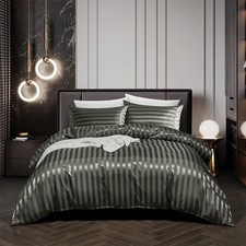 3 Piece Satin Duvet Cover Set Bedding Sets Italian Style 1800 Series Luxury R...