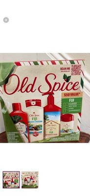 Old Spice Fiji Gift Set 4pc Shampoo Body Wash Lotion Antiperspirant New Sealed