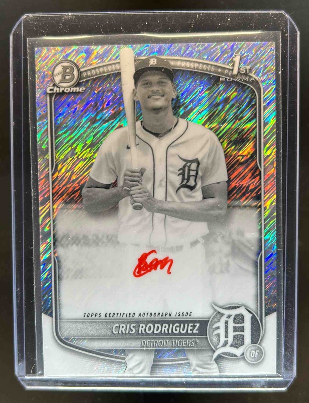 2025 Bowman Chrome Cris Rodriguez Auto Black and White Shimmer Refractor #CPA-CR
