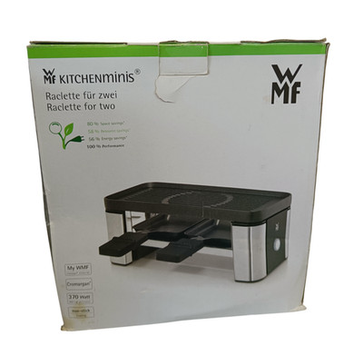 WMF Cromargan KÜCHENminis Raclette für zwei 370 Watt Anti-Haft-Beschichtung