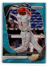 2020 Panini Prizm #140 Aristede Aquino Teal Wave Cincinnati Reds