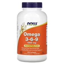2 X Now Foods, Omega 3-6-9, 1,000 mg, 250 Softgels