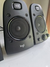 Logitech Z623 Stereo Speakers  Subwoofer Tested Works Used Damaged Box