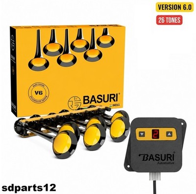 Basuri Hupehorn mit 22 Melodien 12/24V 120dB V4.0 Baby Shark Fanfare Lufthorn