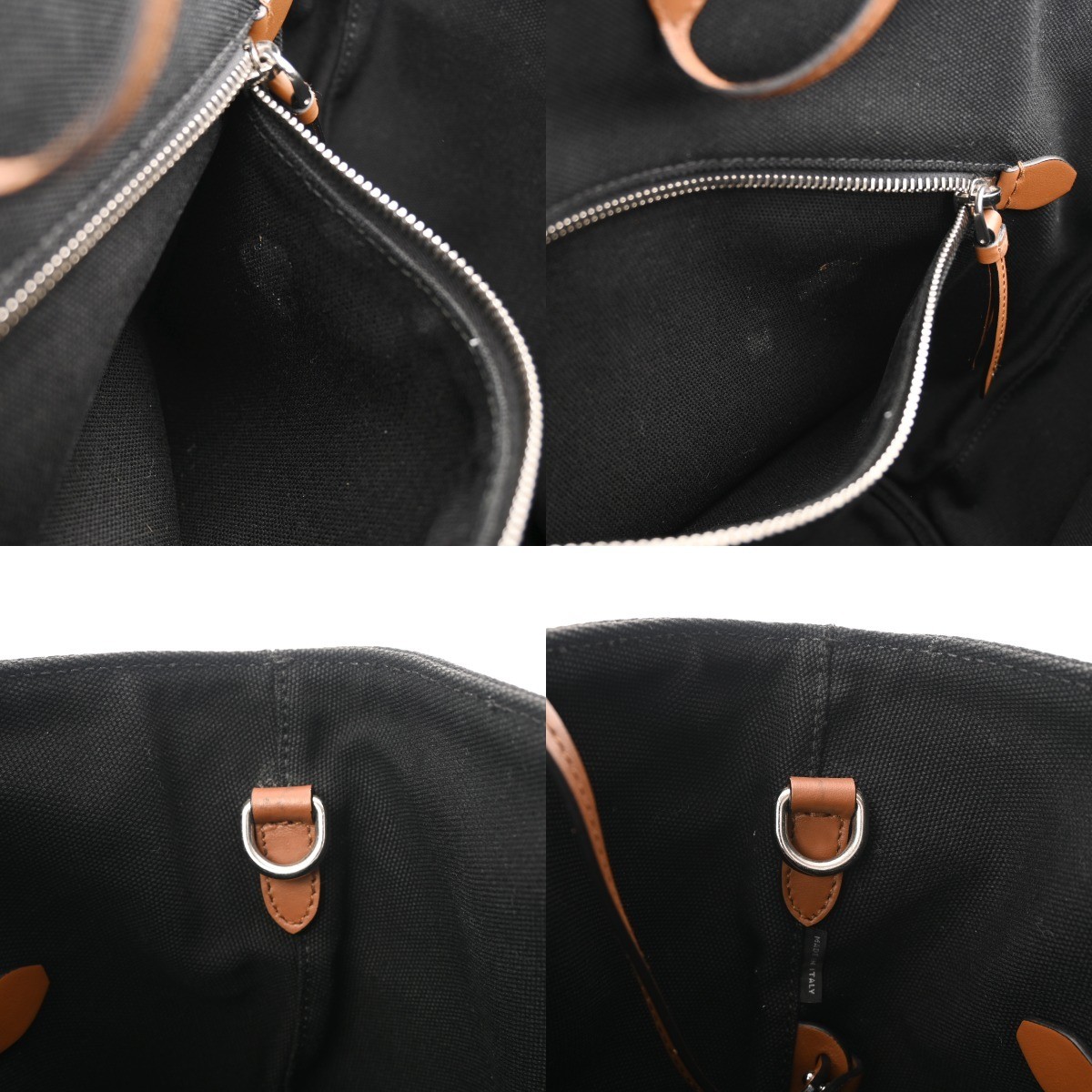 PRADA Canapa Fabric Handbag Black 1BG186 Ladies Canvas Tote Bag AB Rank Used  fr thumbnail 8