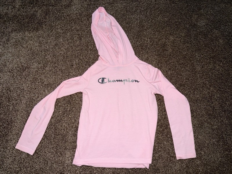 Champion Brand Girls Pink Hoodie Size 7/8 Used