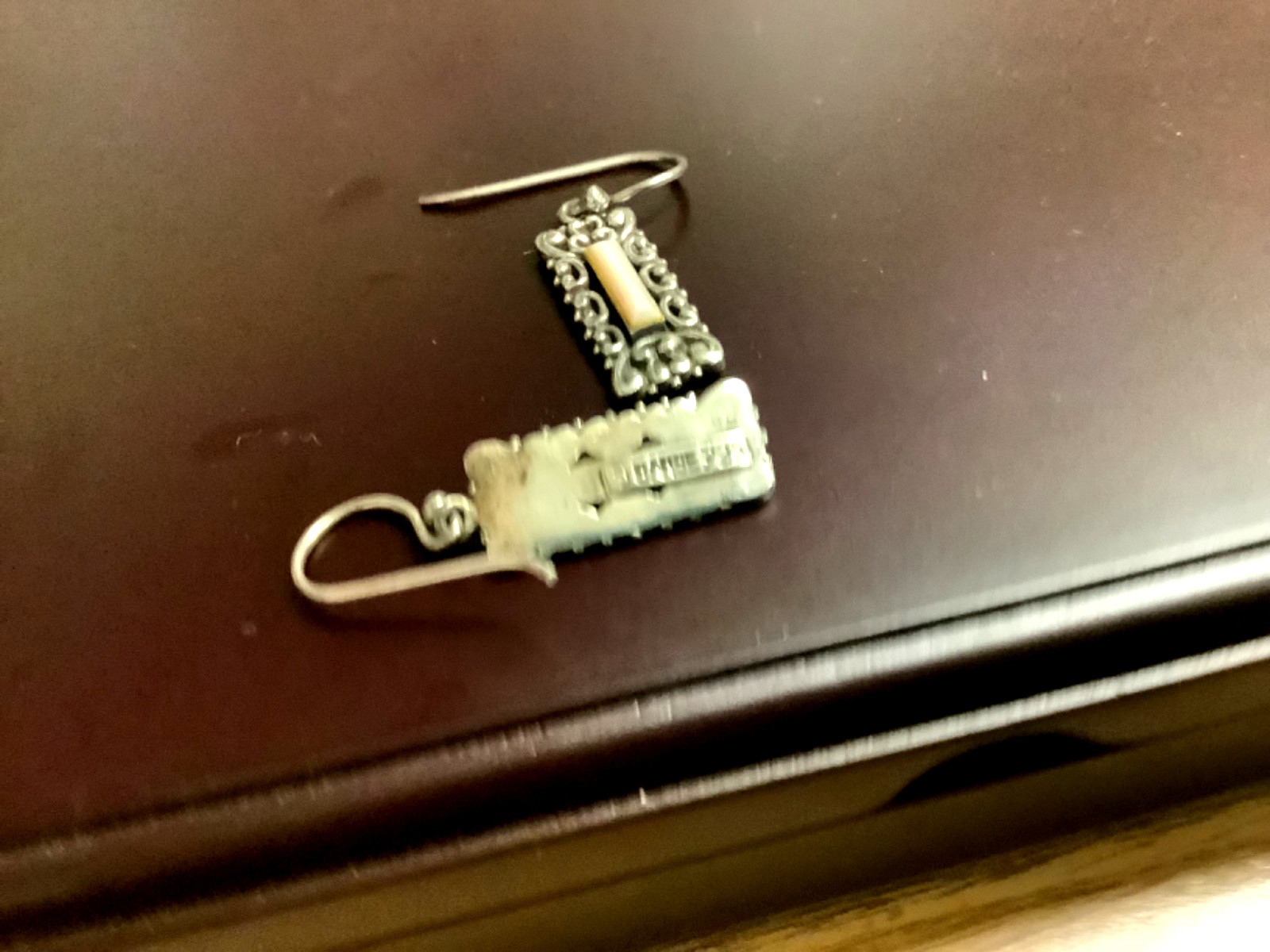 Signed Barse Sterling Silver Rectangular Drop Ear… - image 3