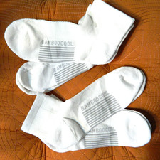 New Lot 4 Pair BAMBOO COOL Men's Athletic Ankle Socks Moisture Wicks White Large