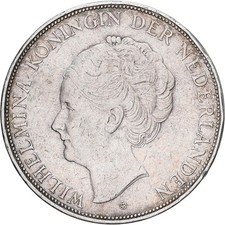 [#1117539] Munten, Nederland, Wilhelmina I, 2-1/2 Gulden, 1939, Utrecht, ZF+, Zi