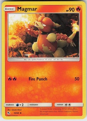 Magmar 10/68 Uncommon Hidden Fates Pokemon Near Mint