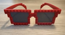 Rojo Divertido Lego Pixel Estilo Gafas de sol Videojuego Inspiradas Need Geek Kawaii Gaming