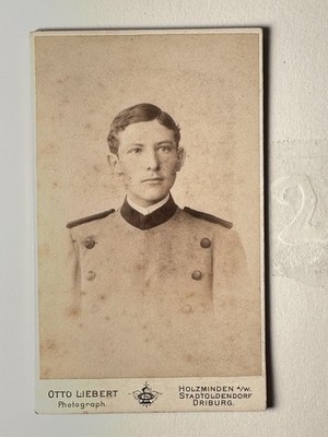 Kaiserzeit Soldat Cabinet Foto Otto Liebert Holzminden Driburg Uniform Portrait