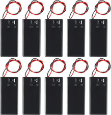 10Pcs 9V Battery Holder, 9 Volt Battery Holder with Switch, 9V Battery