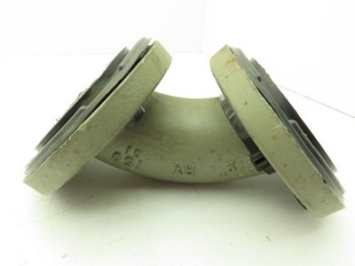 Crane Resistoflex 2'' Flanged PVDF Lined 90° Elbow Pipe Fitting  #150 Duct Iron