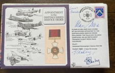 Distinguished Service Order multiple signed DM Medal RAF cover. Signed 4 holders