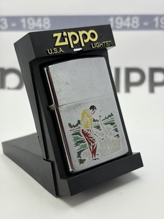 VINTAGE 1980 ZIPPO LIGHTER 'SPORTS SERIES 'GOLFER' BOXED