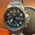 SEIKO 7T92 0BB0 Wristwatch Black Dial Quartz Chronograph NM! New Battery Date