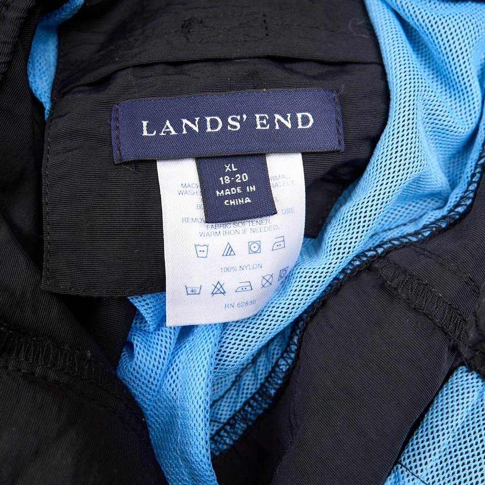 Pantalones Lands’ End para mujer XL negros de nailon convertibles con cremallera senderismo carga Foto 2 de 4