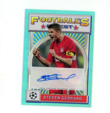Steven Gerrard 2021-22 Finest Flashbacks UEFA  Aqua Refractor  Autograph  13/30