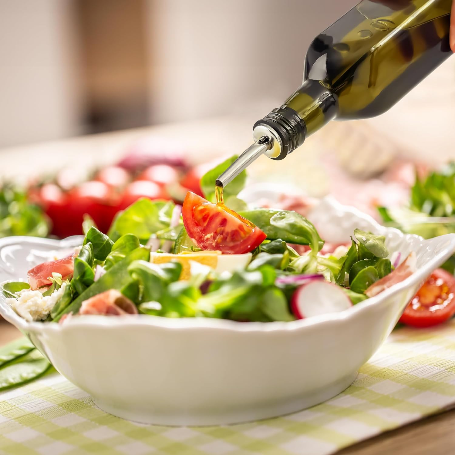 Zulay Kitchen 17Oz Olive Oil Dispenser Bottle – Glass Oil Cruet with Spout, Funn