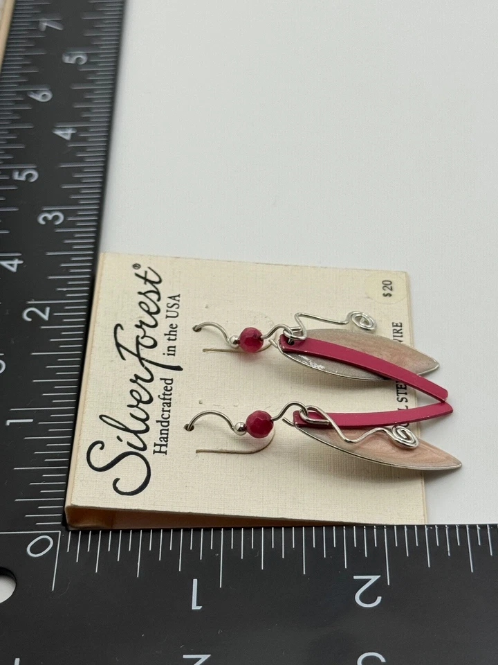 Silver Forest Enamel Dangle Earrings - Image 2 of 4