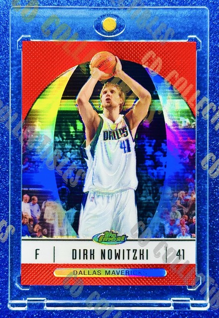 Dirk Nowitzki Topps Finest Red Refractor Parallel Card Dallas Mavericks Mint