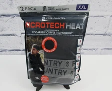Free Country Men's Microtech Heat Base Layer Pant, H40MB3918-2S-2 Pack Black NEW
