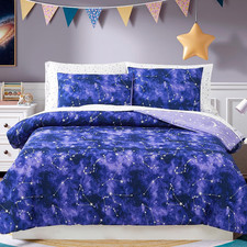 Galaxy Glow in the Dark Twin Comforter Set - 5 Piece Bedding for Kids