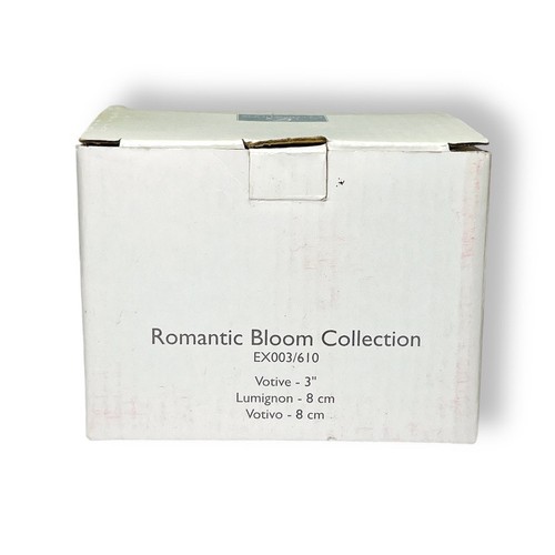 Romantic Bloom Collection Mikasa Glass 3" Votive New in box Tulip Celebrations - Picture 2 of 5