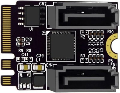 xiwai NGFF Key A+E PCI Express zu SATA 3.0 6Gbps Dual Ports Adapter Converter