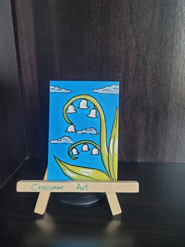 Lily Of The Valley- Original Art ACEO Miniature Painting Acrylic Marker