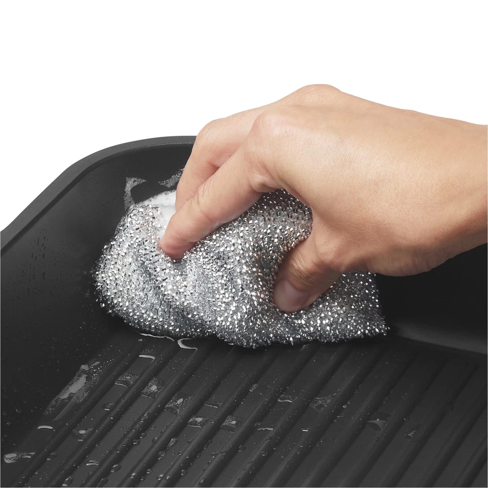 WMF Set di 3 cuscini lucidi, colore argento, spugna di lurex ideale per pad KO1m - Immagine 3 di 4