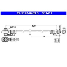 2x Bremsschlauch vorne für VW Bora 1 1J2 1J6 Golf 4 1J1 1J5 NEW 9C1 1Y7 | 24297