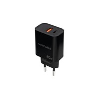 Nanocable LadegeräT 20W USB-C Pd & USB-A Qc Schwarz