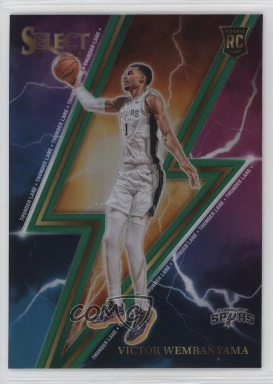 2023 Panini Select Thunder Lane Green Prizm Victor Wembanyama #5 Rookie RC e6p