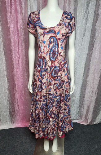 Soft Surroundings Floral Paisley Peasant Cotton Boho Maxi Dress Size Medium - Picture 2 of 13