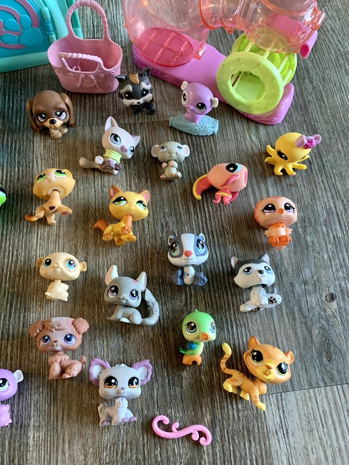 Littlest Pet Shop LPS Lot Hamster Wheel Curious Kitties Figures Dog