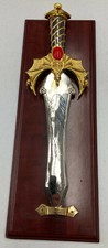 Beautiful Gold and Silver Accented Dagger with Wall Plaque
