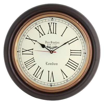 Wooden brass 16''inch Santos 1747 Roman Wall Clock home decor Christmas gifts
