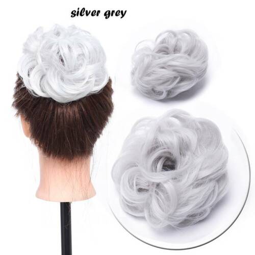 Messy Curly Fake Hair Bun Piece Extensions Hairpiece Hair Clip In Scrunchie US - Picture 42 of 97