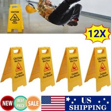 12PC Caution Wet Floor Cleaning InProgress Slippery  Warning Sign Plastic