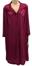 Vintage Vanity Fair Night Gown Lingerie Purple Button Large Lounge Wear Robe New