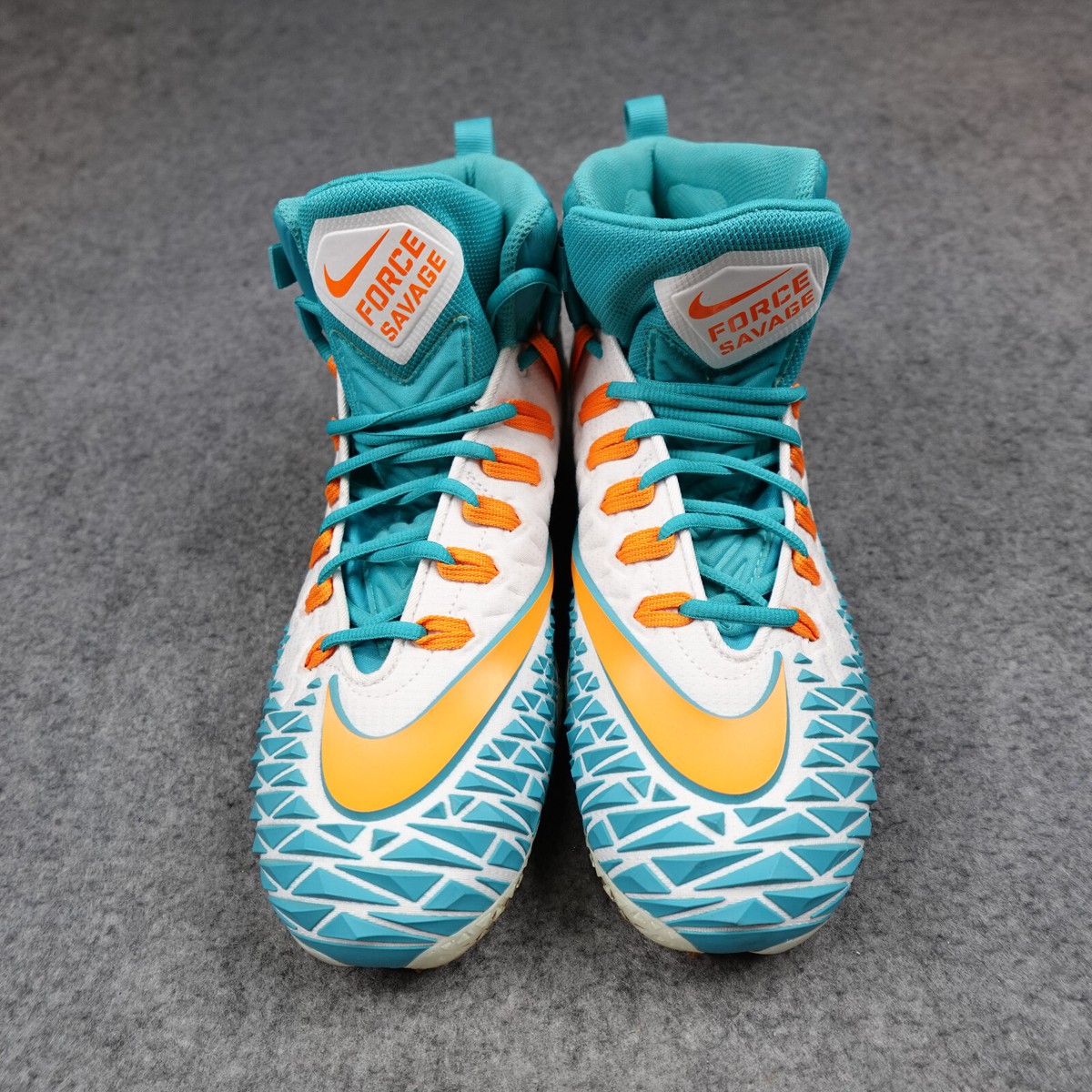 Miami Dolphins Cleats Mens Size 11.5 Aqua Orange NFL Nike